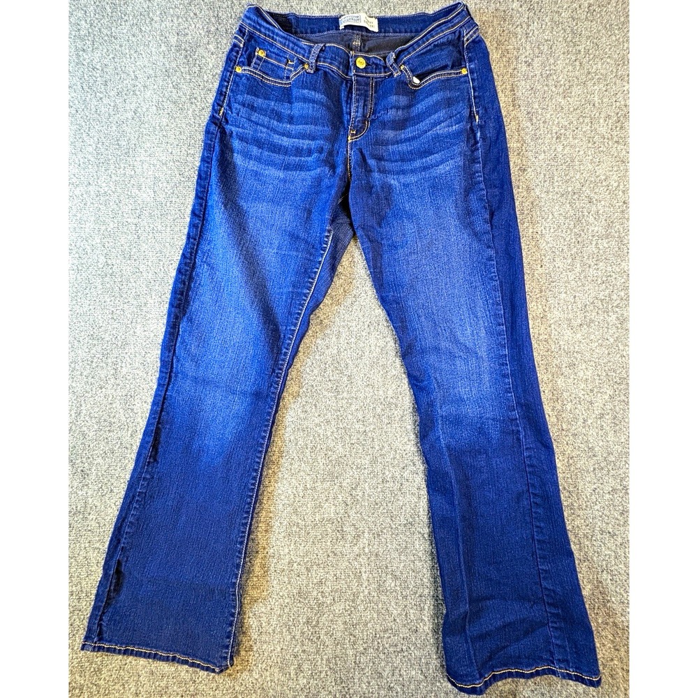 Signature by Levi Strauss & Co. Dark Wash Blue Bootcut Curvy Jeans 34x12 N-604